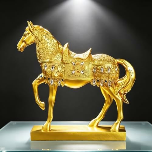XINDAM Gold Horse Figurine Creative Statue Decorative Home & Office Figurines Home Office Display Craft Living Room Decor Ornaments for Tabletop - Image 7