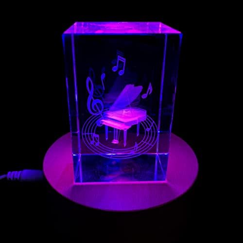 XINDAM 3D Piano Paperweight Laser Etched in Crystal Glass Cube for Graduation Christmas Birthday Valentine's Day - Image 6