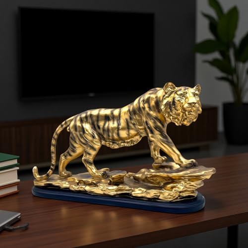 XINDAM Bronze Large Tiger Statue Resin Frgurines Decorative Home & Office Figurines Home Office Display Craft Living Room Decor Ornaments for Tabletop - Image 6