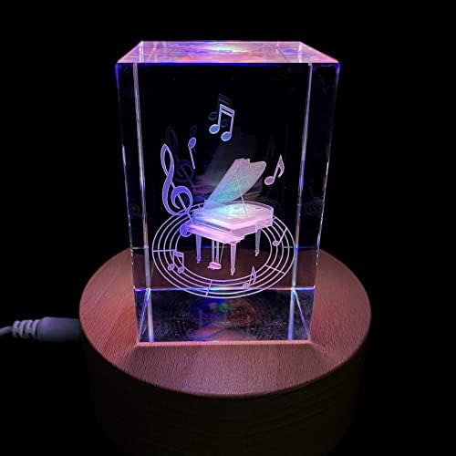 XINDAM 3D Piano Paperweight Laser Etched in Crystal Glass Cube for Graduation Christmas Birthday Valentine's Day - Image 5