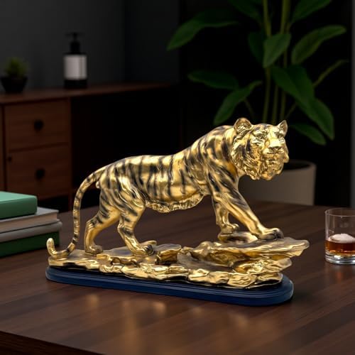 XINDAM Bronze Large Tiger Statue Resin Frgurines Decorative Home & Office Figurines Home Office Display Craft Living Room Decor Ornaments for Tabletop - Image 4