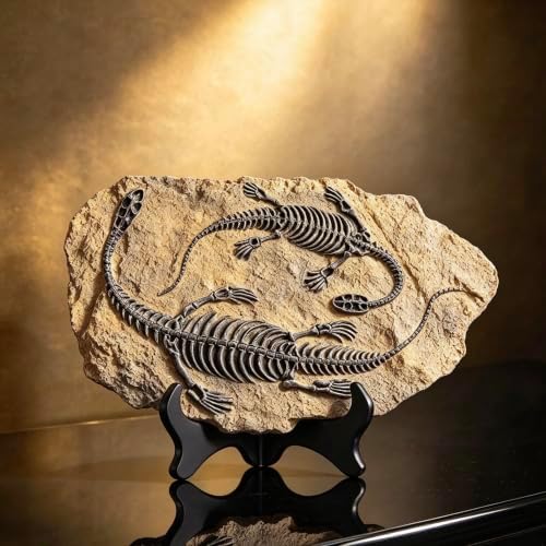 XINDAM Resin Dinosaur Fossil Statue Model Simulated Skeleton Home Office Display Decorative Craft Box Decoration (Style 4) - Image 2