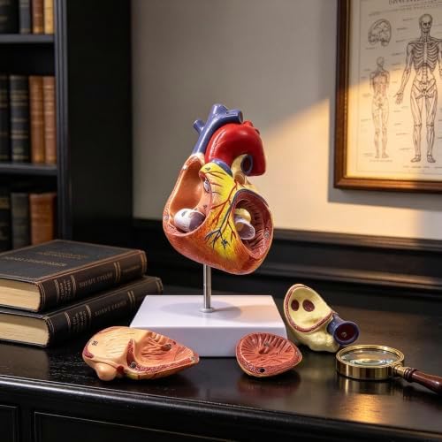 XINDAM 2X Enlarged Human Heart Anatomical Model,Anatomically Accurate Heart Model Human Skeleton Anatomy for Science Classroom Study Display Teaching Medical Model - Image 4