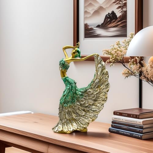 XINDAM Elegant Peacock Art Figurine Dancer Statue Decorative Home & Office Figurines Home Office Display Craft Living Room Decor Ornaments for Tabletop - Image 6