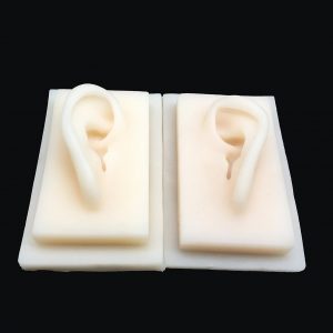 2PCS Human Ear Model Silicone Acupuncture Practice Suturing on Auricular Laceration Life Size