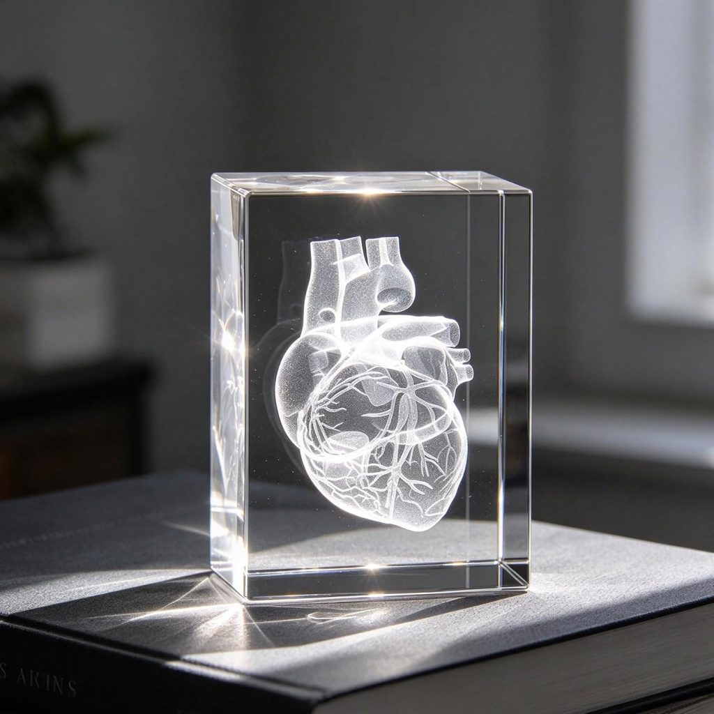 3D Human Heart Anatomical Model Paperweight(Laser Etched) in...