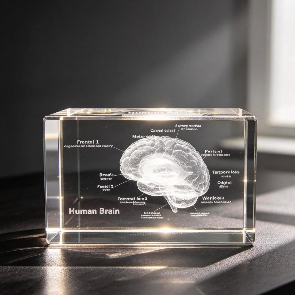 3D Human Brain Anatomical Model Paperweight(Laser Etched) in...