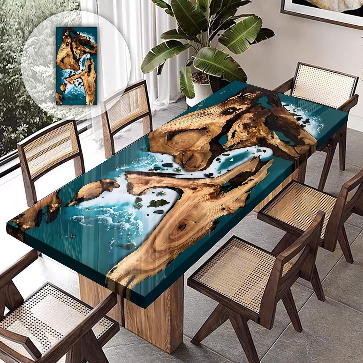 Walnut Wood, Executive Desk, Custom Large Epoxy River Table, Solid Wood, Large Computer Office Desk Workstation, Business Furniture for Home Office