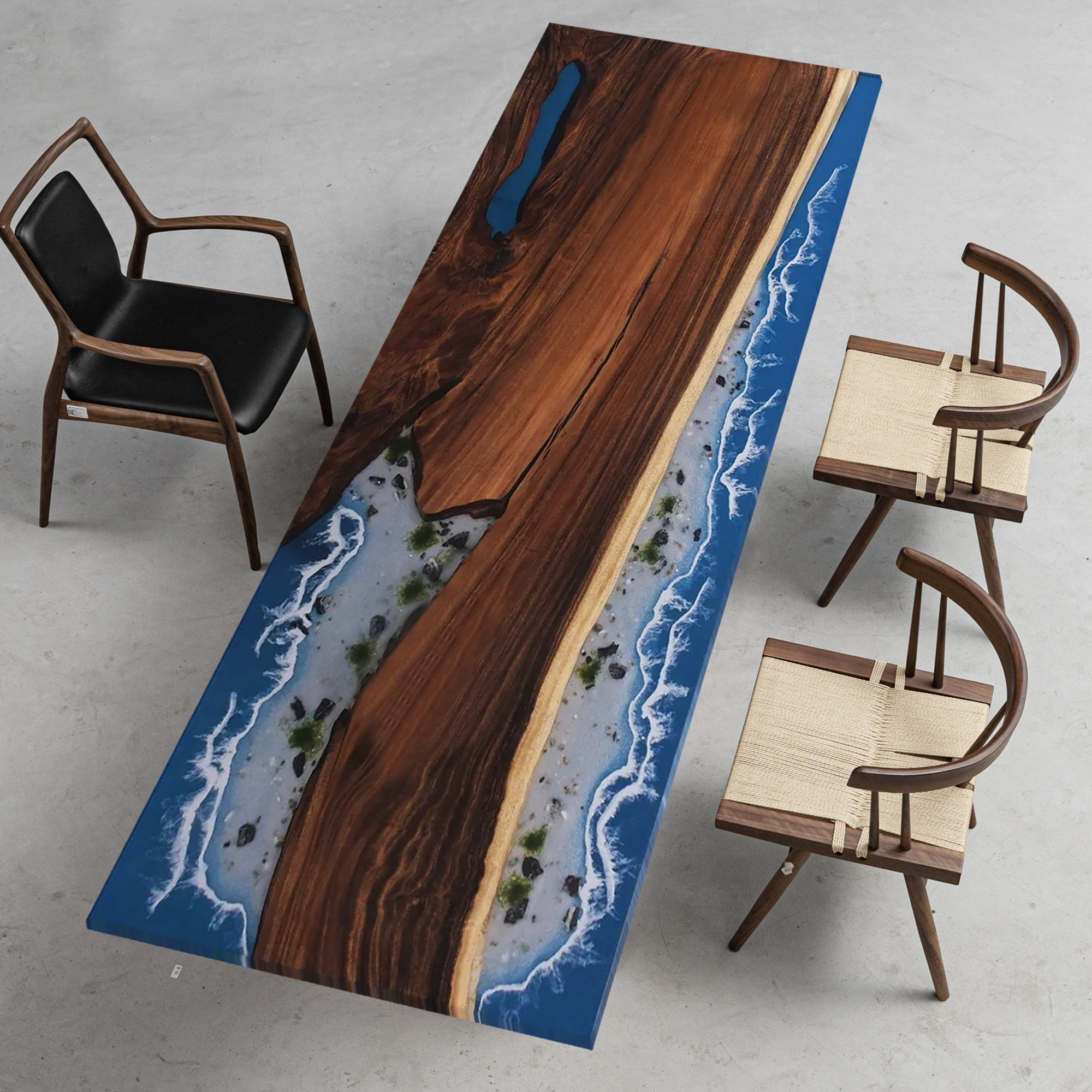 Handmade Customized Epoxy Resin Table, Olive Wood | Custom Large Resin Table, Living Room Table, River Dining Table, Natural Wood Epoxy Coffee Table, Wooden Kitchen Table