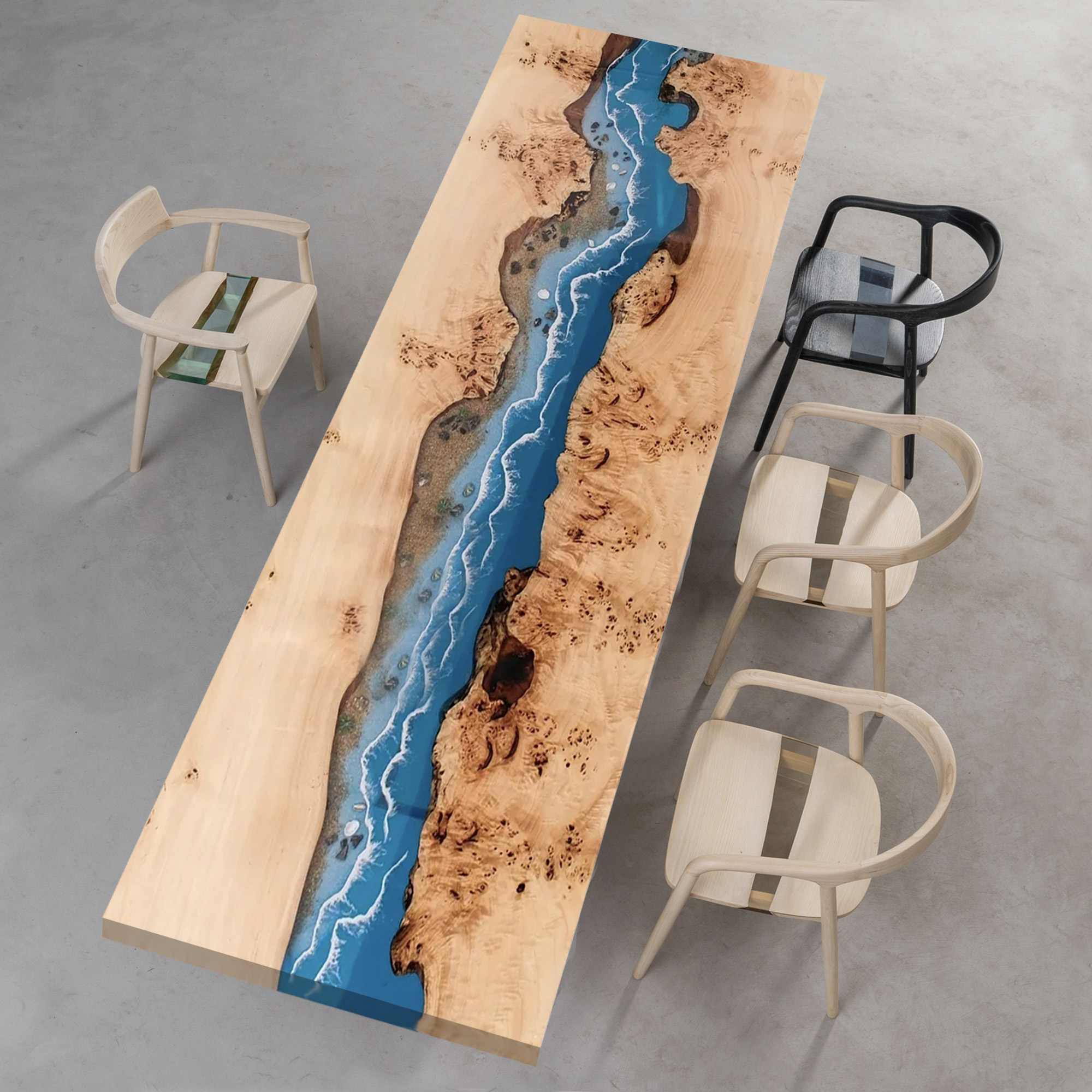 Handmade Customized Epoxy Resin Table, Olive Wood | Custom Large Resin Table, Living Room Table, River Dining Table, Natural Wood Epoxy Coffee Table, Wooden Kitchen Table